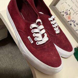 Vans Burgundy Suede Sneakers